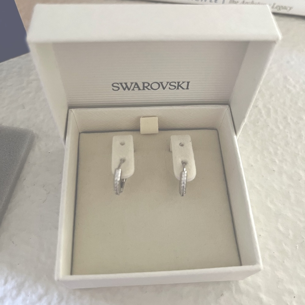 Swarovski Silver Hoop Earrings